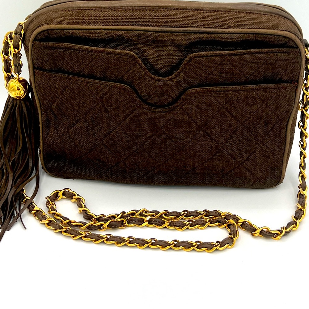 CHANEL Vintage Linen Camera Bag *RARE* Circa 1991-1994